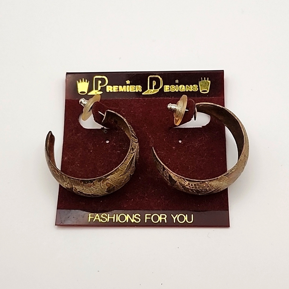 Vintage Premier Designs Pierced Hoop Earrings NWT